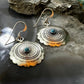 Native American Sterling Silver Turquoise Dot Flower Concho Dangle Earrings For Women