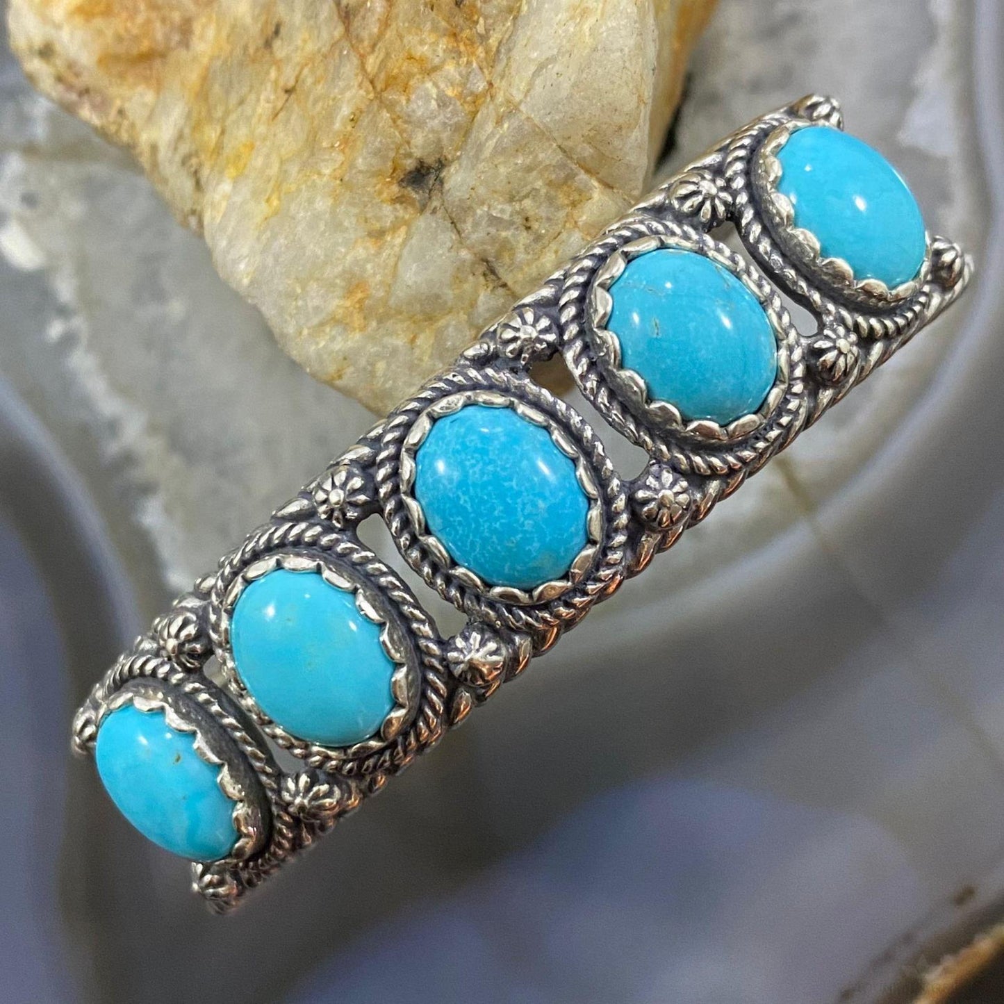 Carolyn Pollack Vintage Southwestern Style Sterling Silver Turquoise Bracelet For Women