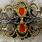Carolyn Pollack Sterling Silver & Brass 2 Coral Decorated Bracelet For Women