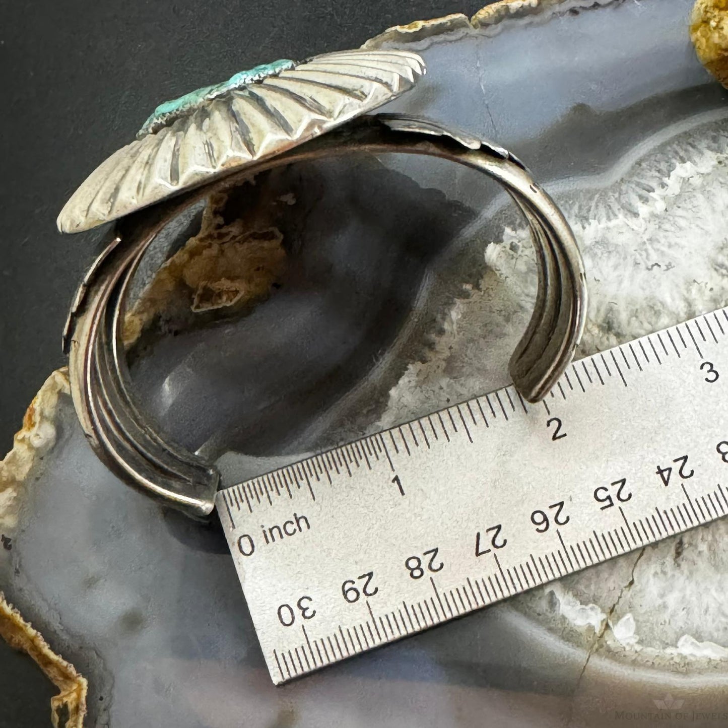 Irene Tsosie Native American Vintage Sterling Silver Natural Turquoise Heavy Gauge Bracelet For Women