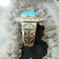 Carolyn Pollack Sterling Silver Oval Turquoise Decorated Ring Size 7.5 For Women
