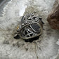 Carolyn Pollack Sterling Silver Picture Jasper & Denim Lapis Ring Size 6.25 For Women