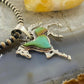 Native American Sterling Silver Turquoise Inlay Horse Pendant For Women