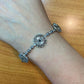 Carolyn Pollack Sterling Silver 3 Faceted Onyx Spiderweb Medallion Link Bracelet For Women