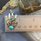 Alex Sanchez Native American Sterling Silver Ancestors Hand Petroglyph W/Turquoise Dangle Earrings For Women #7