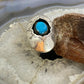 Vintage Native American Silver Oval Turquoise Shadowbox Ring Size 7 For Women