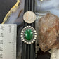Carolyn Pollack Sterling Silver Oval Malachite Decorated Ring Size 9 For Women