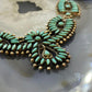 Vintage Native American Sterling Turquoise Needlepoint Cluster 17" Necklace For Women