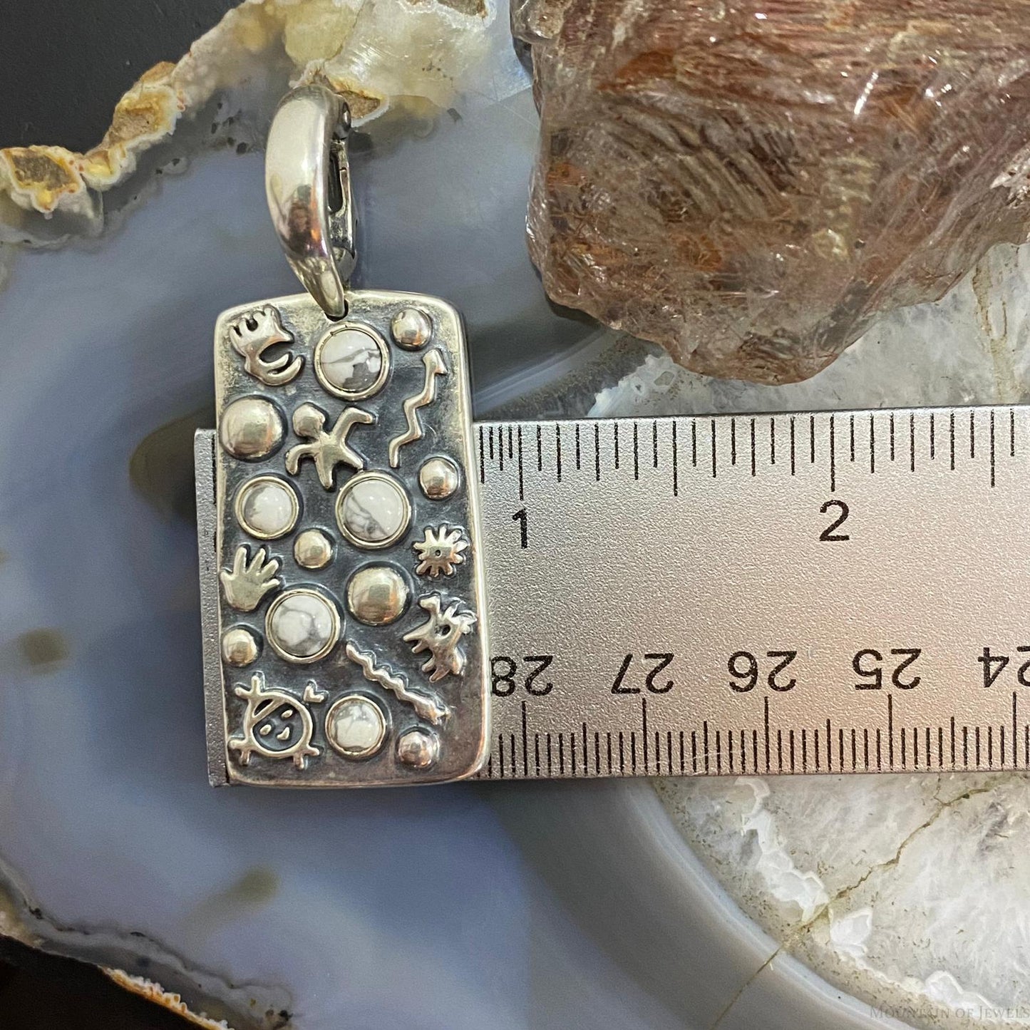 Carolyn Pollack Sterling Silver Howlite Petroglyph Enhancer Pendant For Women