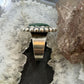 Carolyn Pollack Sterling Silver Oval Malachite Decorated Ring Size 9 For Women