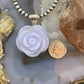 Carolyn Pollack Southwestern Style Sterling Silver Carved Lavender Jade Rose Pendant