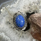 Carolyn Pollack Sterling Silver Large Oval Denim Lapis Decorated Ring For Women