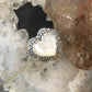 Carolyn Pollack Southwestern Style Sterling Silver Faceted Mother of Pearl Decorated Heart Ring Size 6.5