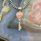 P. Skeets Native American Sterling Silver Pink Conch Shell Heart Key Pendant For Women