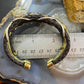 Carolyn Pollack Sterling Silver & Brass Decorated Braided Leather Bracelet For Women