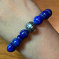 Carolyn Pollack Sterling Silver Lapis Lazuli Bead Stretch Bracelet For Women