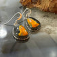 Native American Sterling Silver  Teardrop Bumblebee Jasper Dangle Earrings For Women #1