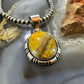 Native American Sterling Silver Oval Bumblebee Jasper Decorated Unisex Pendant