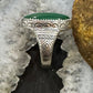 Carolyn Pollack Sterling Silver Elongated Oval Malachite Decorated Ring For Women