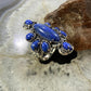 Carolyn Pollack Southwestern Style Sterling Silver 9 Denim Lapis Decorated Cluster Ring Size 5.5 For Women
