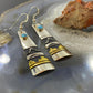 Tommy & Rosita Singer Native American Sterling Silver and Gold Filled w/Turquoise Overlay Dangle Earrings For Women #2