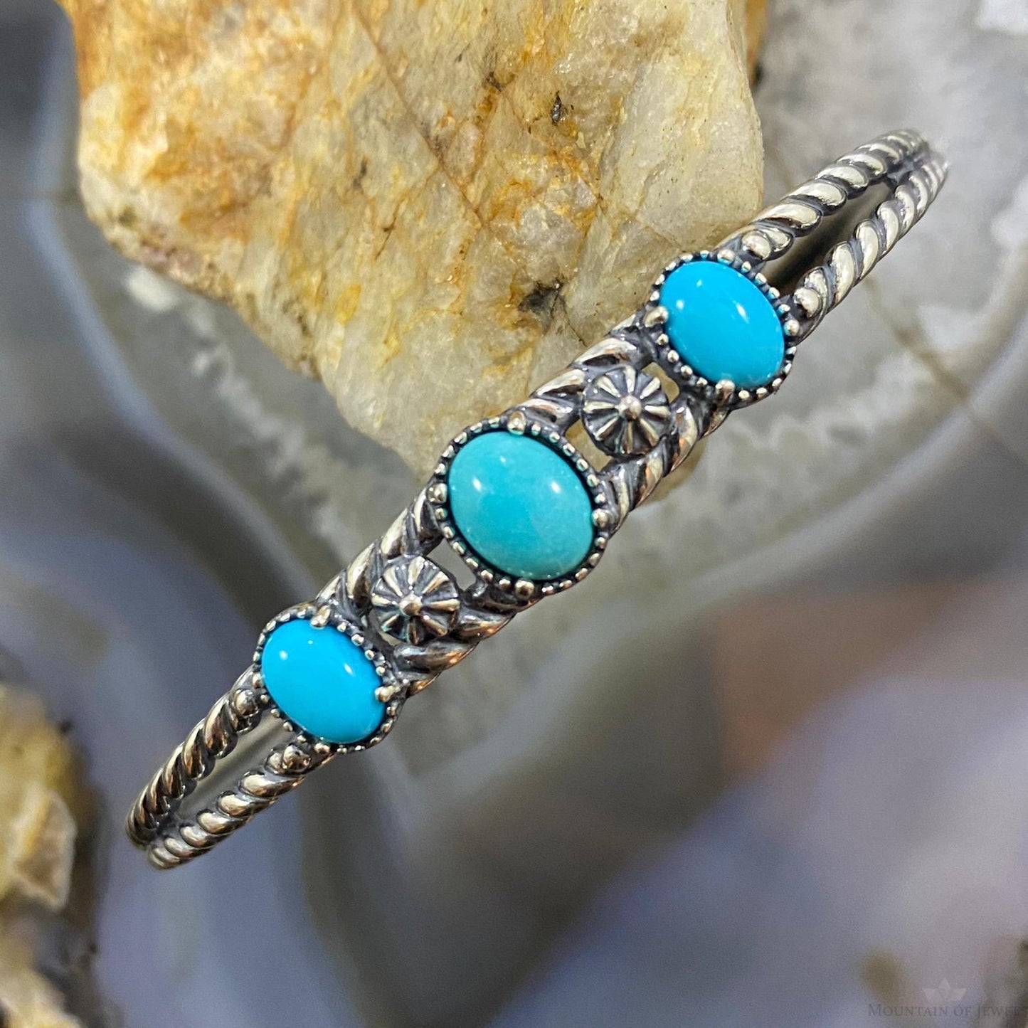 Carolyn Pollack Southwestern Style Sterling Silver Sleeping Beauty Turquoise Bracelet For Women