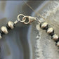 Navajo Pearl and Turquoise 6mm Beads Sterling Silver 8" Bangle For Women