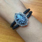 Carolyn Pollack Sterling Silver Snowflake Obsidian Braided Leather Bracelet For Women