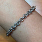 Sterling Silver Heart Charm Toggle Clasp Fashion Link Bracelet For Women