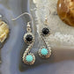 Carolyn Pollack Southwestern Style Sterling Silver Turquoise & Black Agate S-Leaf Dangle Earrings For Women