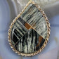 Sterling Silver Teardrop Zebra Stone w/17" Liquid Silver Necklace For Women, Desert Rose Trading