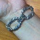 Carolyn Pollack Sterling Silver Decorated Foldover 5 Link Bracelet For Women
