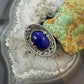 Carolyn Pollack Sterling Silver Oval Lapis Sombrero Style Decorated Size 8 Ring For Women