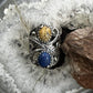 Carolyn Pollack Sterling Silver Picture Jasper & Denim Lapis Ring Size 6.25 For Women