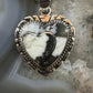 Native American Sterling Silver White Buffalo Double Heart Pendant For Women #3