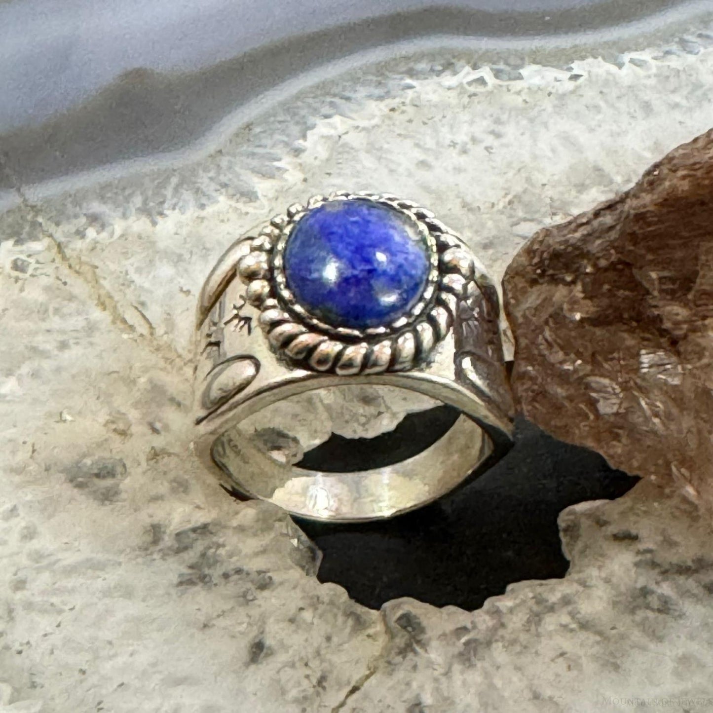 Carolyn Pollack Sterling Silver Oval Lapis Lazuli Wide Band Ring For Women