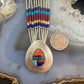 Vintage Native American Sterling Silver Liquid Silver, Multi Beads & Inlay Pendant Necklace