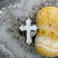 Carolyn Pollack Sterling Silver Carved Mother of Pearl Decorated Cross Ring For Women