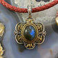 Carolyn Pollack Southwestern Style Sterling Silver & Brass Labradorite Decorated Pendant For Women