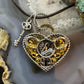 Carolyn Pollack Sterling Silver & Brass Heart & Key w/Horse Decorated Pendant For Women