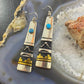 Tommy & Rosita Singer Native American Sterling Silver and Gold Filled w/Turquoise Overlay Dangle Earrings For Women #2