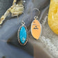 Native American Sterling Silver Marquise Kingman Turquoise Dangle Earrings For Women #1