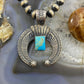 Eva & Linberg Billah Native American Sterling Silver Turquoise Decorated Naja Unisex Pendant #36