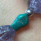 Carolyn Pollack Sterling Silver Amethyst & Green Turquoise Bracelet For Women