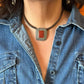 Carolyn Pollack Sterling Silver Carnelian Pendant with Brown Braided Leather Necklace