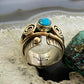 Alex Sanchez Sterling Silver Turquoise Petroglyph Band Ring Size 8.5 For Women #1
