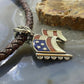 Carolyn Pollack Southwestern Style Sterling Silver Unisex Inlay Flag Pendant