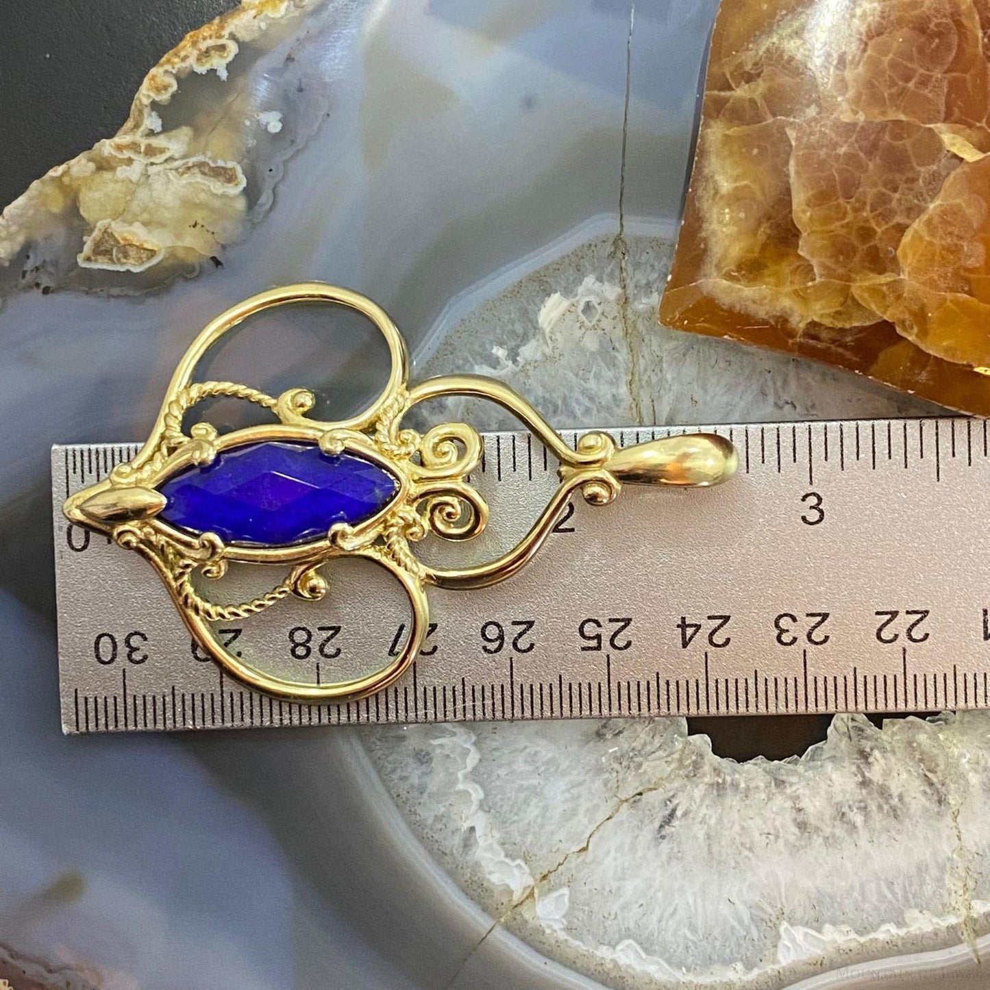 Carolyn Pollack Sterling Silver & Gold Plated Lapis Doublet Enhancer Pendant For Women