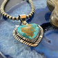 Native American Sterling Silver Blue Ridge Turquoise Heart Pendant For Women #4