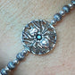 Carolyn Pollack Sterling Silver 3 Faceted Onyx Spiderweb Medallion Link Bracelet For Women